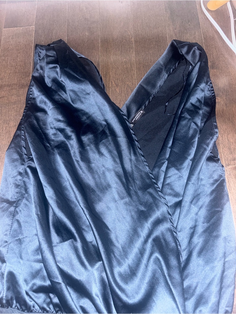 Zara Black Satin Wrap Blouse